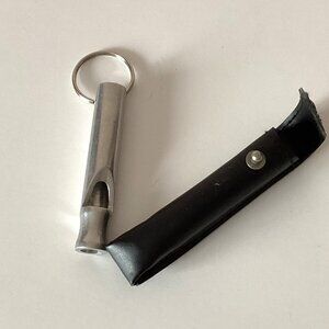 Emergency Survival Safety Whistle Aluminum Alloy With Key Ring & Case Camping